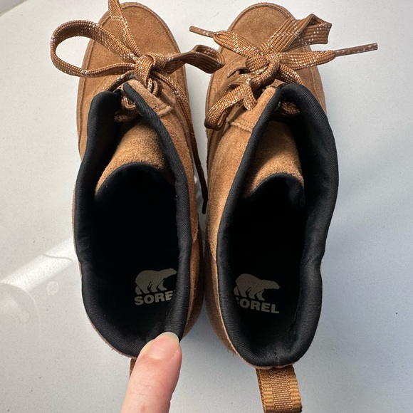 Sorel Womens Evie Sport Lace Brown Suede Wedge Booties Sneaker Size 9. B4 - Picture 4 of 6